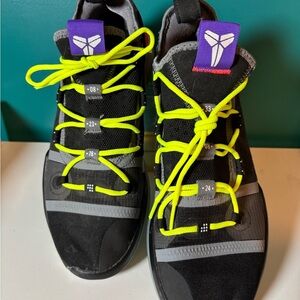 Nike KOBE AD Exodus Black and Gray Sneakers with Neon Yellow Accents